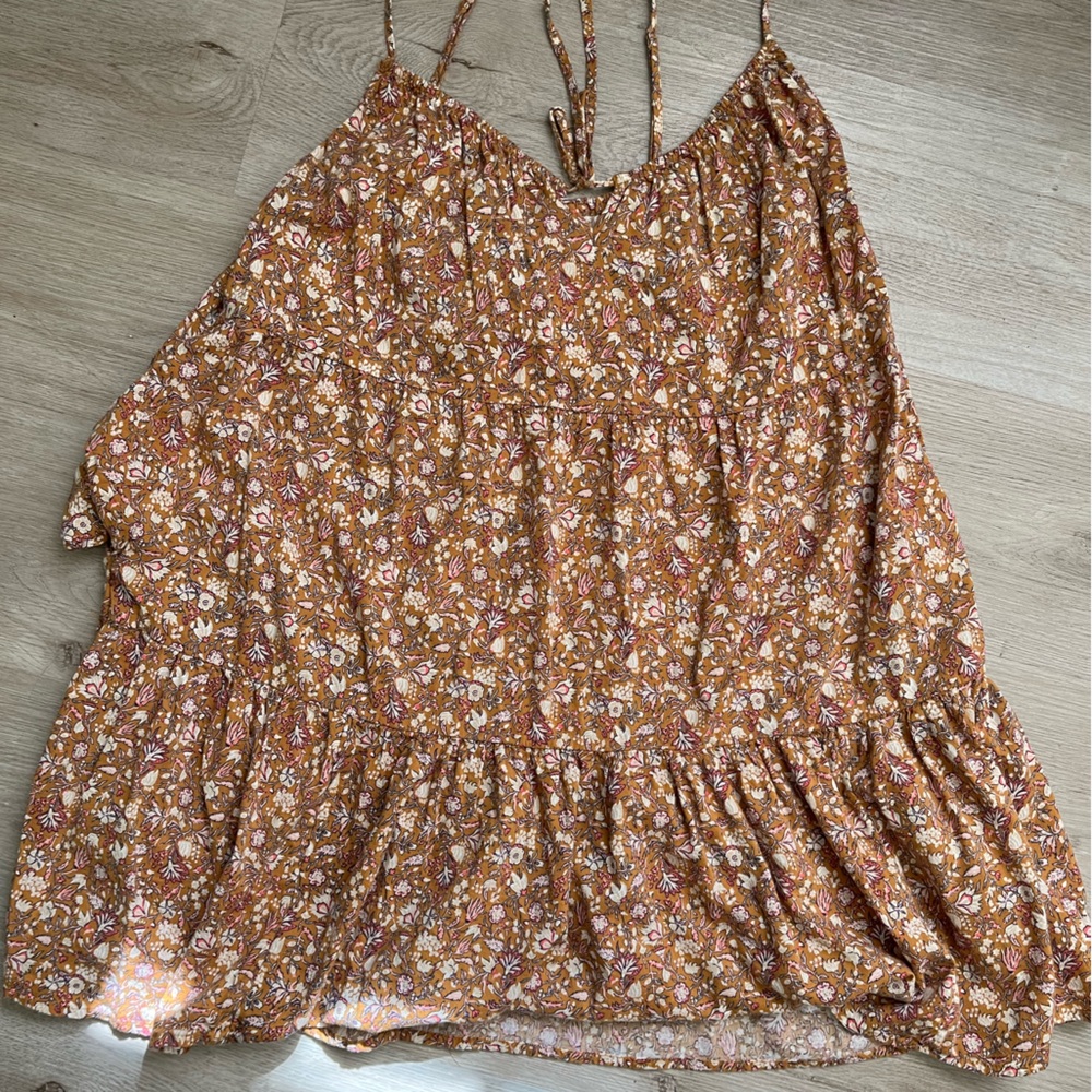 Old Navy Rust Floral Midi Sundress